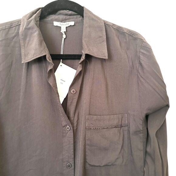 SPLENDID Reese Button Down in Lead‎ NWT Small - Picture 3 of 4